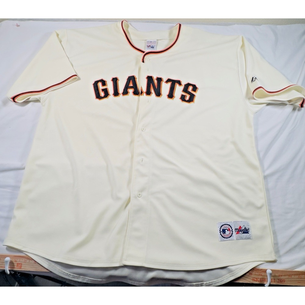 Majestic SF Giants Jersey Men 4XL Genuine Merchandise Cream MLB Baseball